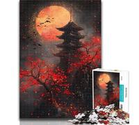 1000 Piece Jigsaw Fantasy Japanese Temple 1000 Pieces Jigsaw Puzzle For Adults Teens,Parent-child Interaction for Age 14 Years Up 26x38cm