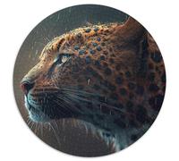 1000 Piece Jigsaw Fantasy Leopard Round Puzzle 1000 Pieces Jigsaw Perfect for Family Fun on Christmas, Thanksgiving, Birthdays & Easter 67.5x67.5cm
