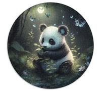 1000 Piece Jigsaw Fantasy Panda Round Jigsaw Puzzles 1000 Pieces for Adults Perfect for Home & Office Decor, Parties, Birthdays 67.5x67.5cm