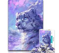 1000 Piece Jigsaw Fantasy Snow Leopard 1000 Pieces Jigsaw Puzzles For Teens And Adults,Fully Interlocking & Randomly Shaped Pieces 50x75cm