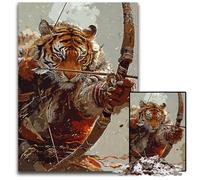 1000 Piece Jigsaw Fantasy Tiger Hunting Wooden Jigsaw Puzzles for Adults Brain Teaser Game Interactive Family Game Suitable for Ages 14 1000 PCS(75x50cm)