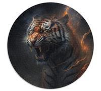1000 Piece Jigsaw Fantasy Tiger Round Puzzle 1000 Pieces Jigsaw Perfect for Family Fun on Christmas, Thanksgiving, Birthdays & Easter 67.5x67.5cm