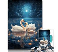 1000 Piece Jigsaw Fantasy White Swan 1000 Piece Jigsaw Puzzles for Adults,Toys Educational Games Stress Relieving Unique Home Decor And Gifts 26x38cm