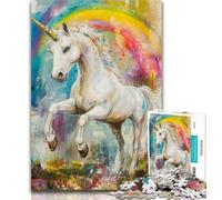 1000 Piece Jigsaw Fantasy White Unicorn Jigsaw Puzzles for Adults,Artistic Wall Decor & Birthday Gift Idea for Friends, Home Office 26x38cm
