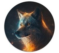 1000 Piece Jigsaw Fantasy Wolf Round Jigsaw Puzzles 1000 Pieces for Adults Perfect for Home & Office Decor, Parties, Birthdays 67.5x67.5cm