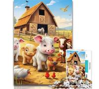 1000 Piece Jigsaw Farm Animal Jigsaw Puzzles for Teenagers 1000 Pieces,Decompressing Intellectual Educational Toy Birthday Present, Gifts 26x38cm