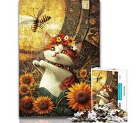 1000 Piece Jigsaw Farm Cat Adult Jigsaws 1000 Pieces Difficult,Interesting Stress Reduction Parent-child Interaction 26x38cm