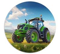 1000 Piece Jigsaw Farm Tractor 1000-Piece Round Jigsaw Puzzle Challenging Brain Teaser for Teenagers, Family Game Night Fun 1000pcs (67.5x67.5cm)
