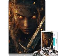 1000 Piece Jigsaw Female Knight 1000 Piece Jigsaw Puzzles for Teenagers,Challenging Game Toys for Is Ideal As A Gift for The Whole Family 75x50cm