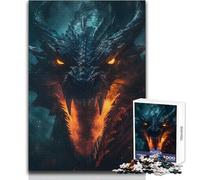 1000 Piece Jigsaw Fiery Dragon Breath Relaxing Leisure Time Activity Precision Cut Smooth Edge Play Toy Size 38x52cm