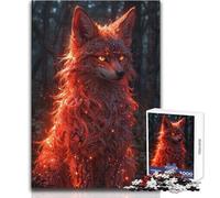 1000 Piece Jigsaw Fiery Fox in Forest Relaxing Leisure Time Activity Precision Cut Smooth Edge Play Toy Size 38x26cm