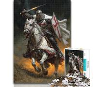 1000 Piece Jigsaw Fighting Knight Puzzles for Adults Teens 1000 Pieces,Family Game Birthday Gifts.Challenge High Difficulty 26x38cm