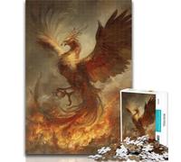 1000 Piece Jigsaw Fire Phoenix 1000 Piece Jigsaw Puzzle for Adults Teens,Toys Educational Games Stress Relieving Artists Collection, Fine Art 50x75cm