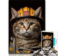 1000 Piece Jigsaw Firefighters Cat Jigsaw Puzzles for Adults 1000 Piece,Perfect for Game Nights, Colorful Toy for Home Gift (50x75cm)