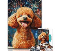 1000 Piece Jigsaw Fireworks Poodle Jigsaw Puzzles for Teenagers 1000 Pieces,Challenging Game And Family Play Secret Santa Gifts 50x75cm