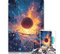 1000 Piece Jigsaw Flame Basketball Adult Jigsaw Puzzles 1000,Toys Educational Games Stress Relieving Great Gifts And Toys 26x38cm