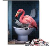 1000 Piece Jigsaw Flamingo Reading Newspaper Puzzles for Adults Educational Brain Teaser, Artistic Home & Office Decor, 14+ Age size 38x26cm