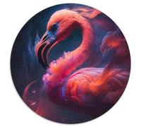 1000 Piece Jigsaw Flamingo Round Puzzle 1000 Pieces Jigsaw Perfect for Family Fun on Christmas, Thanksgiving, Birthdays & Easter 67.5x67.5cm