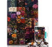 1000 Piece Jigsaw Flower Collage Jigsaw Puzzles 1000 Pieces for Adults Teens,Toys Educational Games Stress Relieving Artists Collection, Fine Art (50x75cm)