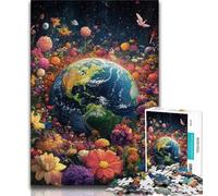 1000 Piece Jigsaw Flower Earth Jigsaw Puzzles 1000 Pieces for Adults Teens,Decompressing Intellectual Educational Toy Secret Santa Gifts (50x75cm)