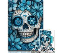 1000 Piece Jigsaw Flower Skull 1000 Piece Jigsaw Puzzles for Teenagers Gifts,Enhance Love between Couples for Age 14 (50x75cm)
