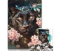 1000 Piece Jigsaw Flowers Black Panther Puzzles for Adults Teens 1000 Pieces,Family Game Birthday Gifts.Challenge High Difficulty 50x75cm