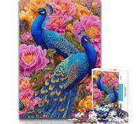 1000 Piece Jigsaw Flowers Peacock Jigsaw Puzzles for Adults 1000,Educational Games Home Decoration Artists Collection, Fine Art 50x75cm