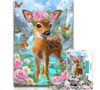 1000 Piece Jigsaw Flowers Sika Deer 1000 Pieces Jigsaw Puzzle For Adults Teens,Toy Intellectual Game Artists Collection, Fine Art 50x75cm
