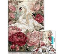 1000 Piece Jigsaw Flowers White Swan Adult Jigsaw Puzzles 1000,Toys Educational Games Stress Relieving Great Gifts And Toys (26x38cm)