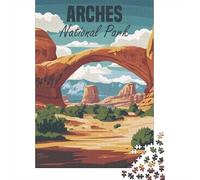 1000 Piece Jigsaw for Adults, Arches National Park Poster, 38x26cm/1000pcs