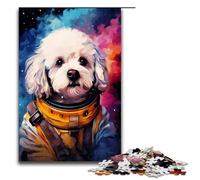 1000 Piece Jigsaw for Adults Astronaut Bichon Frise Dog Puzzle Hands on Game 75x50cm