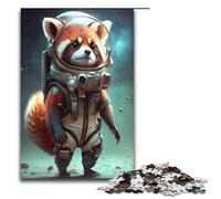 1000 Piece Jigsaw for Adults Astronaut Space Red Panda Puzzle for Kids Wood Puzzle Educational Game for Adult 75x50cm