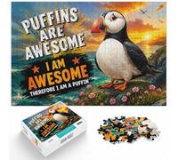 1000 Piece Jigsaw for Adults, Atlantic Puffin, 1000pcs (52x38cm) | For a break from screens: Adult jigsaw puzzle with 1000 pieces; for a satisfying activity at home.