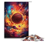 1000 Piece Jigsaw for Adults Basketball in Space Jigsaw Puzzles for Adults Wood Puzzle Challenging Game 1000 PCS(38x26cm)