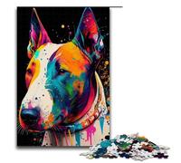 1000 Piece Jigsaw for Adults Bull Terrier Colorful Puzzle GamePerfect Decoration for Teens Age 14 Years Up 75x50cm