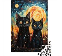 1000 Piece Jigsaw for Adults, Cats Under The Stars, 38x26cm/1000pcs