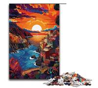 1000 Piece Jigsaw for Adults Cinque_Terre_colorful Jigsaw Puzzles for Adults Wood Puzzle Challenging Game 1000 PCS(38x26cm)