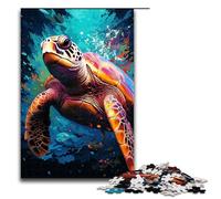 1000 Piece Jigsaw for Adults Colorful Drawing Turtle Jigsaw Puzzle for Kids Wood Puzzle Educational Game for Adult 1000 PCS(75x50cm)
