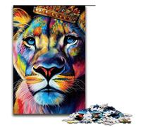 1000 Piece Jigsaw for Adults Colorful Lioness Face Jigsaw Puzzle for Kids Wood Puzzle Educational Game for Adult (75x50cm)