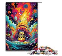1000 Piece Jigsaw for Adults Colorful Psychedelia of Yellow Submarine Jigsaw Puzzle for Kids Wood Puzzle Educational Game for Adult 1000 PCS(75x50cm)