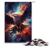 1000 Piece Jigsaw for Adults Colorful Psychedelic Art Eagle Jigsaw Puzzle for Kids Wood Puzzle Educational Game for Adult 1000 PCS(75x50cm)