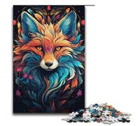 1000 Piece Jigsaw for Adults Colorful Psychedelic Fantasy Fox Jigsaw Puzzles for Adults Wood Puzzle Challenging Game 1000 PCS(38x26cm)