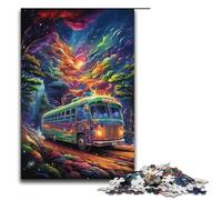 1000 Piece Jigsaw for Adults Colorful Psychedelic Galaxy Bus Jigsaw Puzzles for Adults Wood Puzzle Challenging Game 1000 PCS(38x26cm)