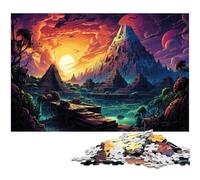 1000 Piece Jigsaw for Adults Colorful Psychedelic Mayan Pyramids in The Desert Puzzle for Kids Wood Puzzle Educational Game for Adult 1000pcs(75x50cm)
