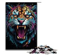 1000 Piece Jigsaw for Adults Colorful Psychedelic Tiger Jigsaw Puzzles for Adults Wood Puzzle Challenging Game 1000 PCS(75x50cm)