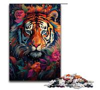 1000 Piece Jigsaw for Adults Colorful Psychedelic Tiger Jigsaw Puzzles for Adults Wood Puzzle Challenging Game 1000 PCS(75x50cm)