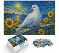 1000 Piece Jigsaw for Adults, Dove in Starry Night Style, 1000pcs (75x50cm)
