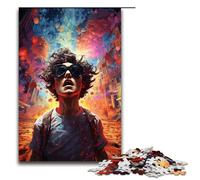 1000 Piece Jigsaw for Adults Escape from The Colorful Psychedelia of The City Jigsaw Puzzles for Adults Wood Puzzle Challenging Game 1000 PCS(75x50cm)
