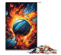 1000 Piece Jigsaw for Adults Fantasy Color Basketball Fire Jigsaw Puzzle for Kids Wood Puzzle Educational Game for Adult 1000 PCS(38x26cm)