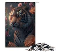 1000 Piece Jigsaw for Adults Fantasy Floral Tiger Puzzle Hands on Game 75x50cm
